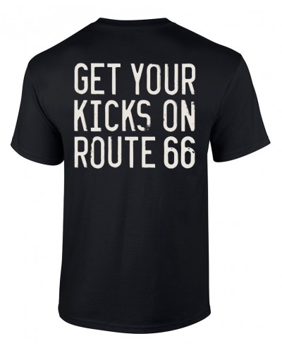 Tričko Route 66 Get Your Kicks Black chrbát