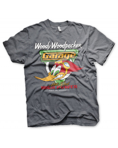 Pánské tričko Woody Woodpecker Garage sivé