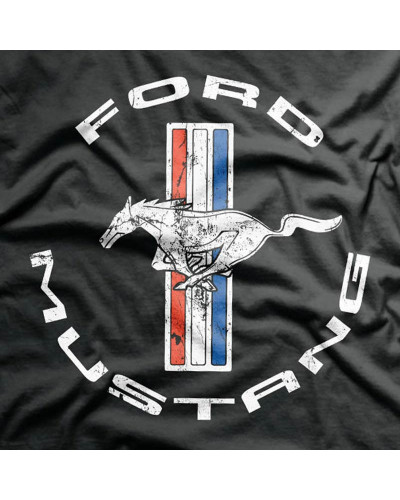 Pánské tričko Ford Mustang čierne detail