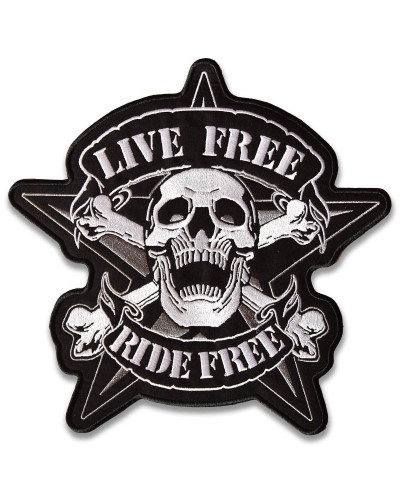 Moto nášivka Live Free  Ride Free XXL na chrbát