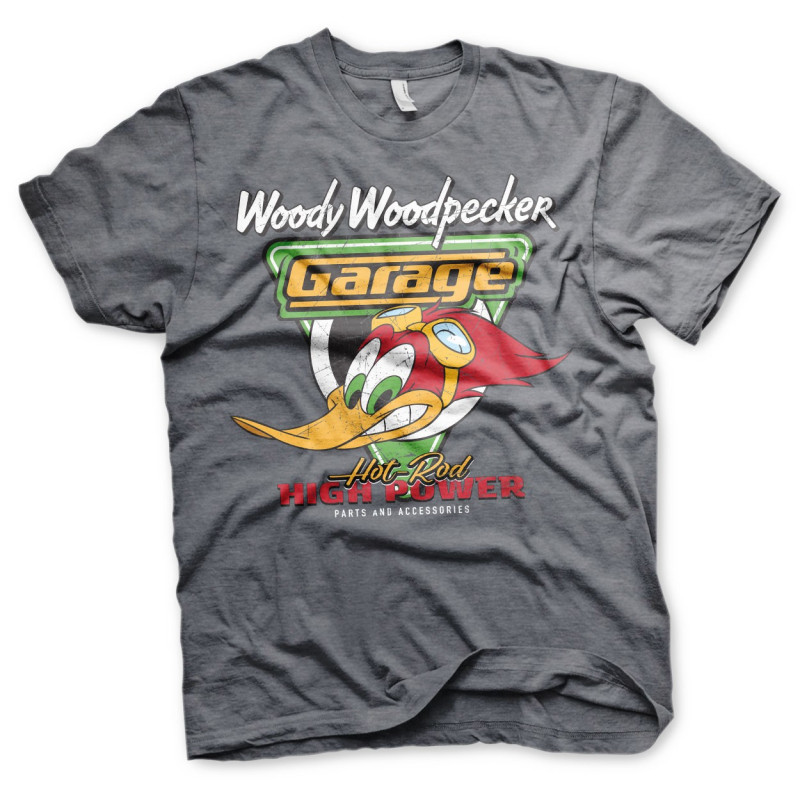 Pánské tričko Woody Woodpecker Garage šedé