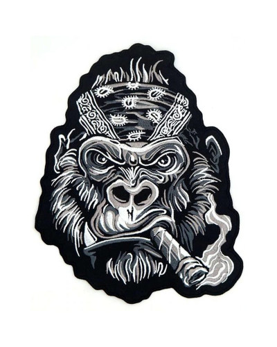 Moto nášivka Smoking Gorilla na chrbát XL