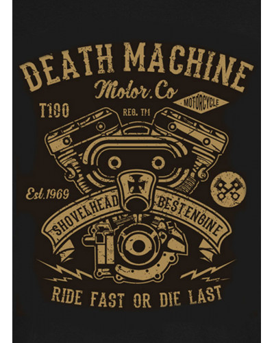 Pánske tričko Death Machine Shovelhead čierne det.