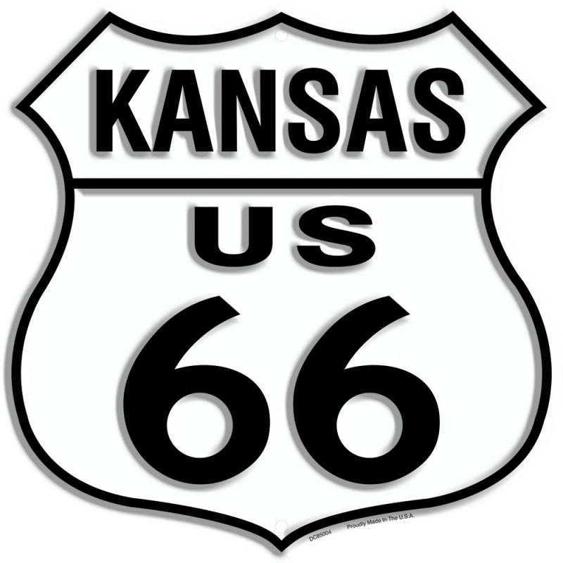 Plechová ceduľa Route 66 Kansas Shield