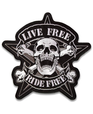 Moto nášivka Live Free Ride Free XXL na záda