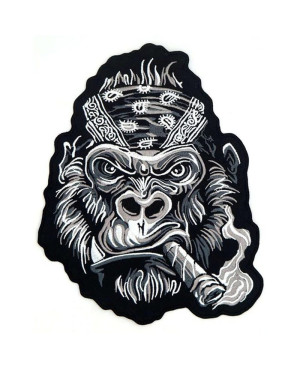 Moto nášivka Smoking Gorilla na záda XL 22cm x 18cm