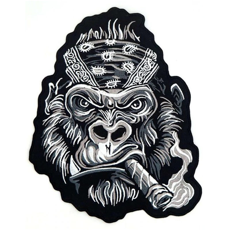 Moto nášivka Smoking Gorilla na záda XL 22cm x 18cm