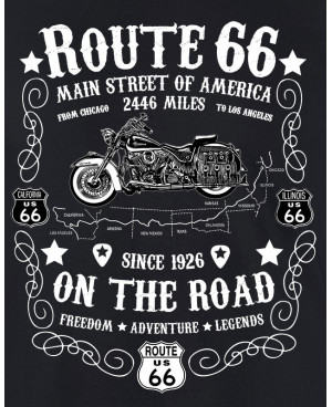 Pánské tričko Route 66 On The Road černé detail 2