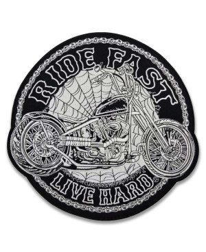 Moto nášivka Ride Fast Spider Web XXL na záda 23cm