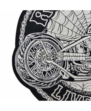 Moto nášivka Ride Fast Spider Web XXL na záda detail