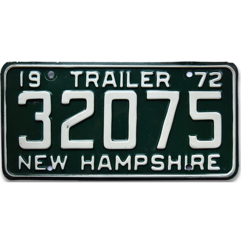 Americká ŠPZ New Hampshire Green 1972