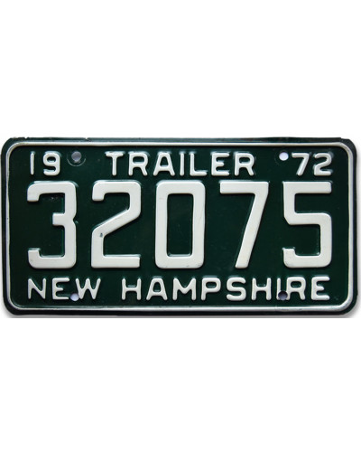 Americká ŠPZ New Hampshire Green 1972