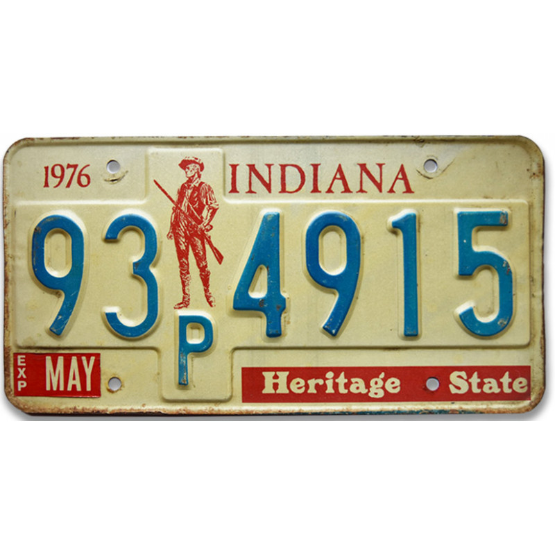 Americká ŠPZ Indiana Heritage State 1976