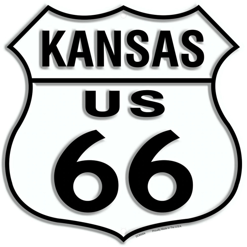 Plechová cedule Route 66 Kansas Shield