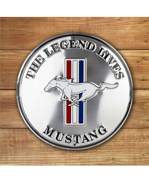 Plechová cedule Ford Mustang round w 30cm