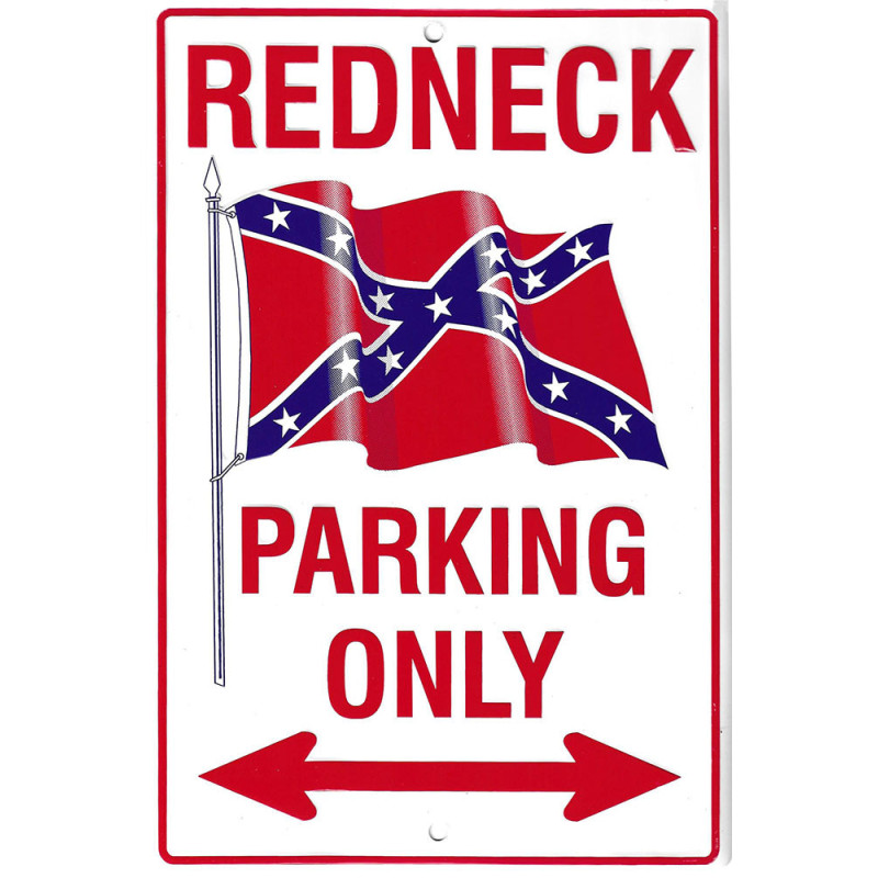 Plechová cedule REDNECK parking, 20cm x 30 cm