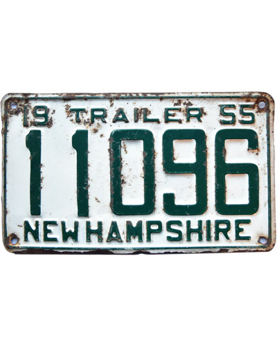 Americká ŠPZ New Hampshire Trailer 1955