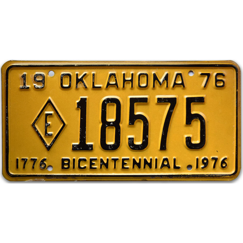 Americká ŠPZ Oklahoma Yellow 1976
