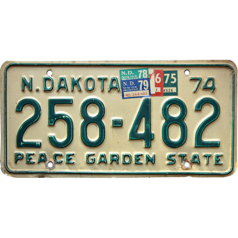 Americká ŠPZ North Dakota 1974