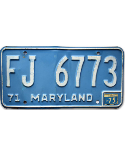 Americká ŠPZ Maryland Blue 1971