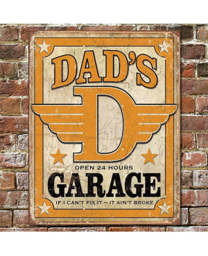 Plechová cedule Dads Garage 40 cm x 32 cm w