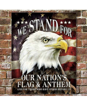 Plechová cedule We Stand For Our Flag
