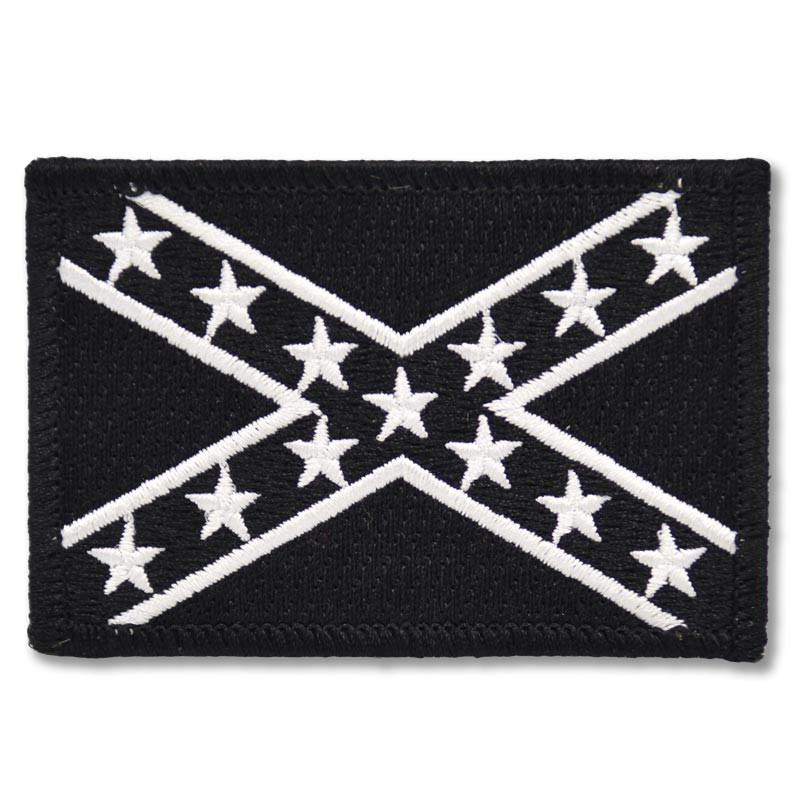 Moto nášivka Confederate Black and White 7 cm x 5 cm