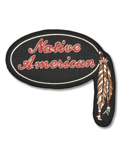 Moto nášivka Native American with Feathers 11 cm x 6 cm