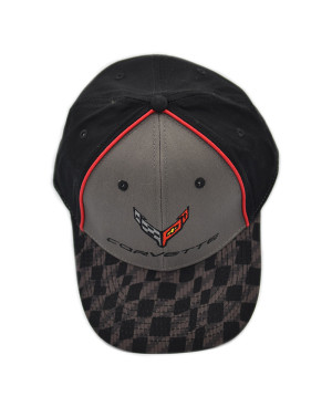 Kšiltovka Chevrolet Corvette C7 Next Generation Carbon Checkers shora