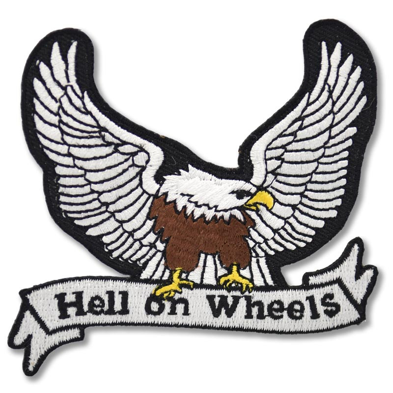 Moto nášivka Hell on the wheels Eagle 7 cm x 7 cm