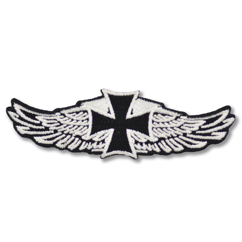 Moto nášivka Wings with Iron Cross 10 cm x 3 cm