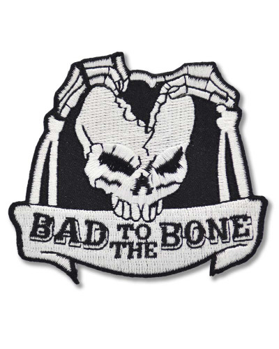 Moto nášivka Bad to the bone Skull 7 cm x 7 cm