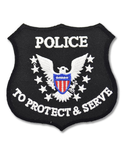 Moto nášivka Police to Protect and Serve 8 cm x 8 cm