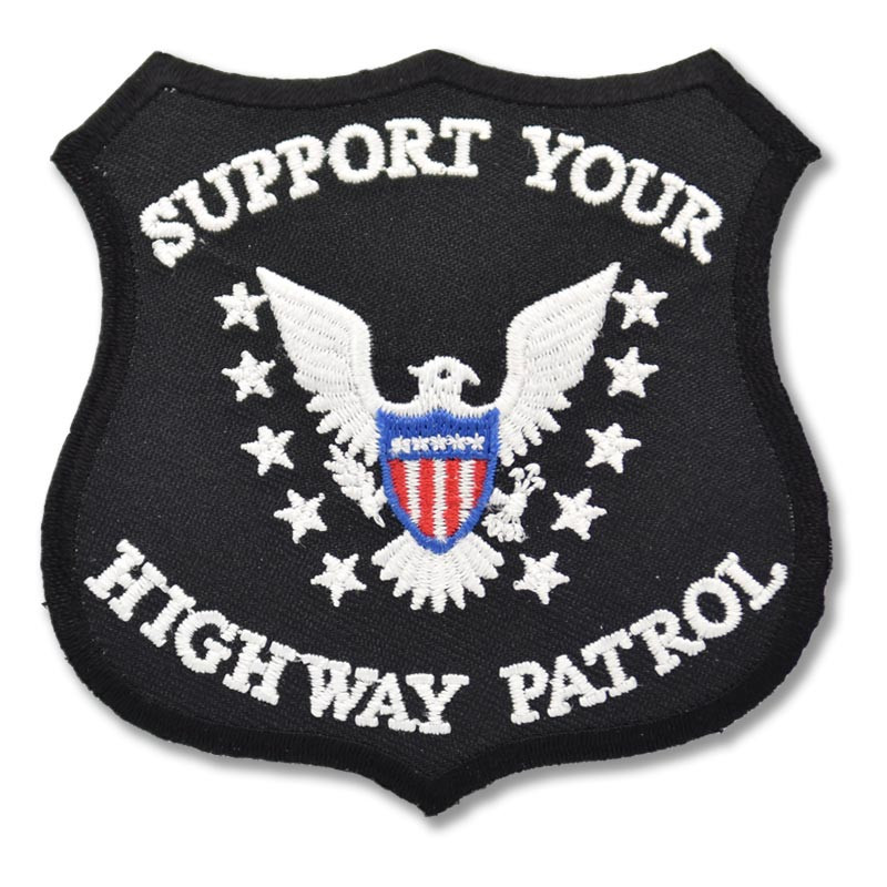 Moto nášivka Support your Highway Patrol 8 cm x 8 cm