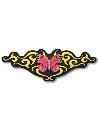 Moto nášivka Butterfly Pink Tribal XXL na chrbát