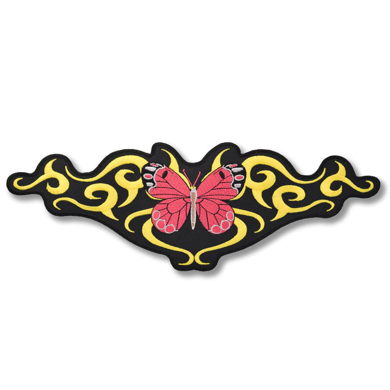 Moto nášivka Butterfly Pink Tribal XXL na chrbát