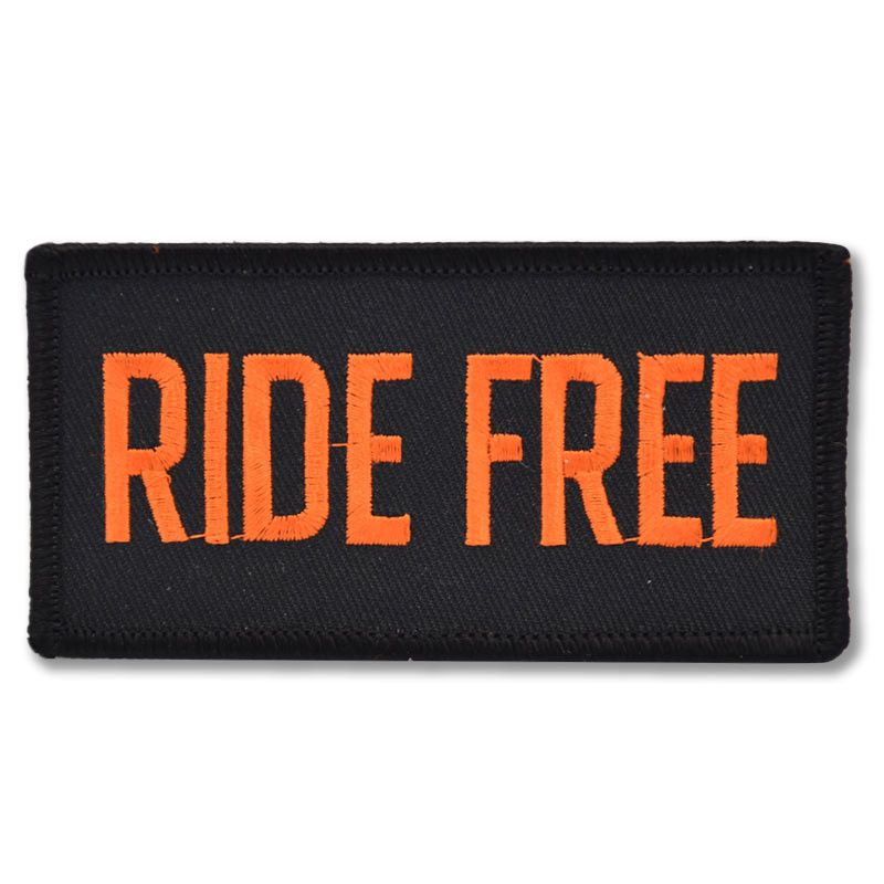 Moto nášivka Ride Free orange 10 cm x 4 cm