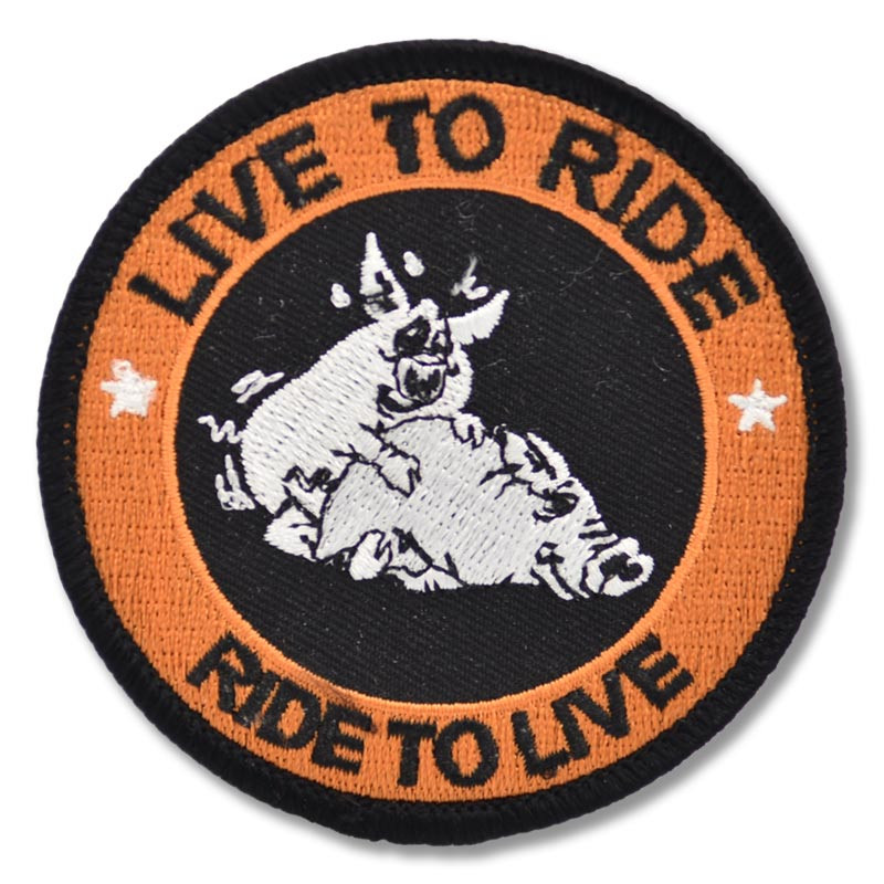 Moto nášivka Live to Ride Pig 7 cm