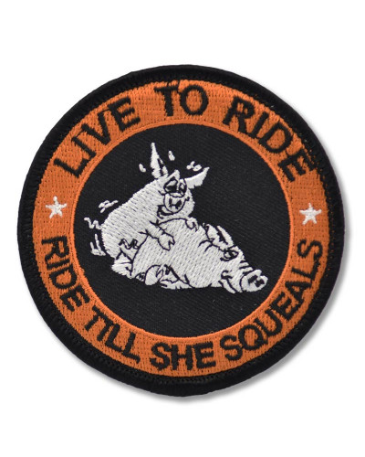 Moto nášivka Live to Ride Pig squeel 7 cm