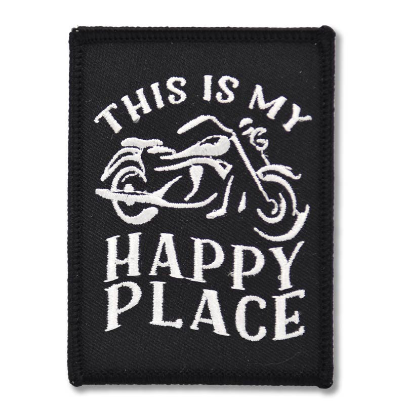 Moto nášivka My Happy place 9 cm x 6 cm