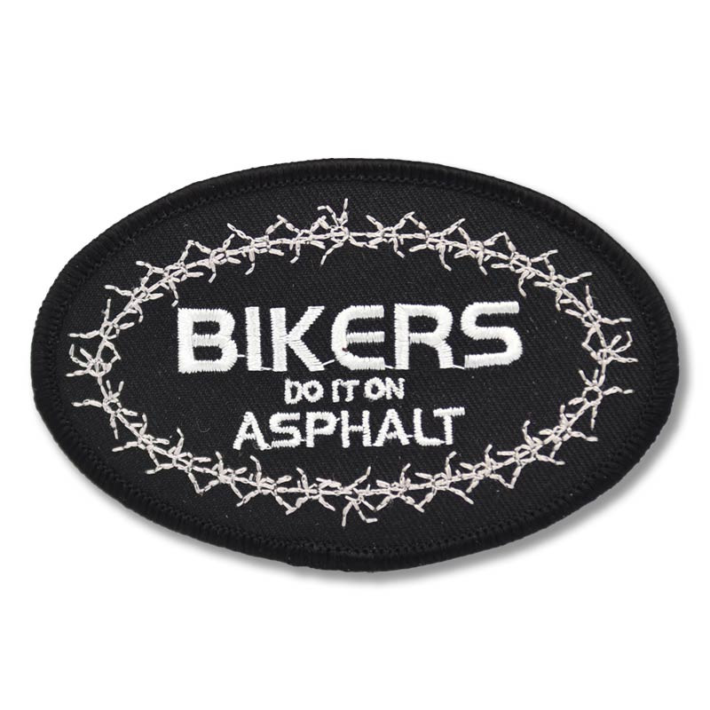 Moto nášivka Bikers Do It in Asphalt 10 cm x 6 cm