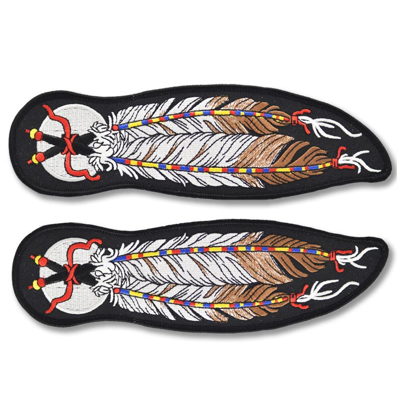 Moto nášivka Two Feathers malá ( pravá + levá ) 10 cm x 3 cm