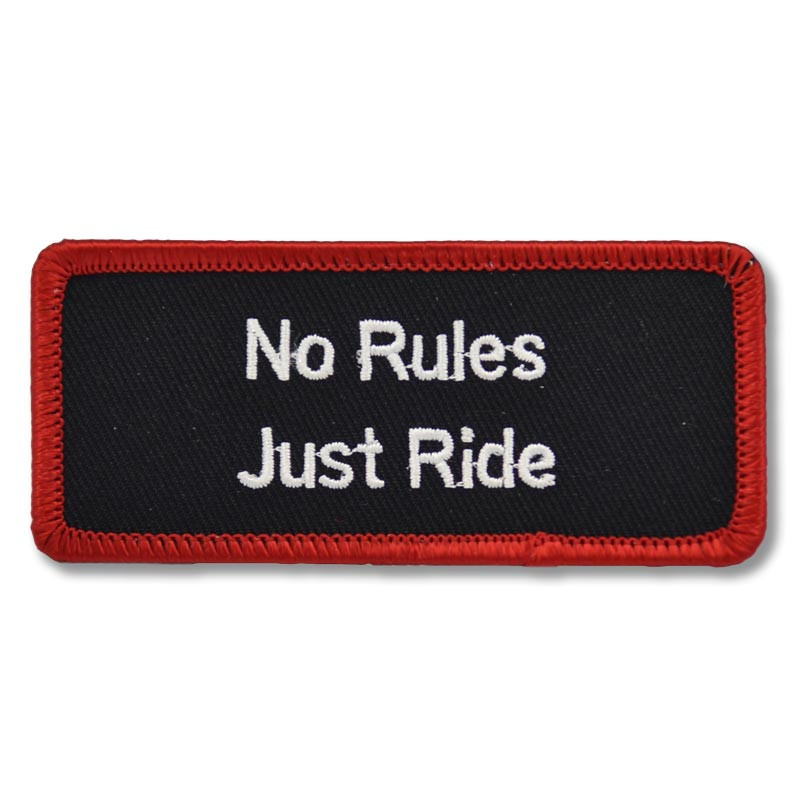 Moto nášivka No Rules Just Ride 9 cm x 4 cm