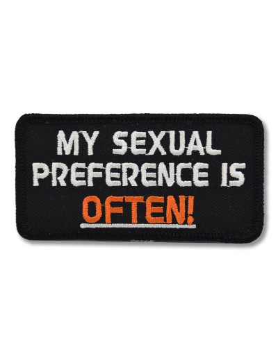 Moto nášivka My sexual preference 5 cm x 10 cm