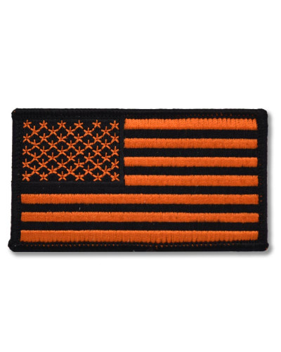 Moto nášivka US Flag čierno oranžová 9 cm x 5 cm
