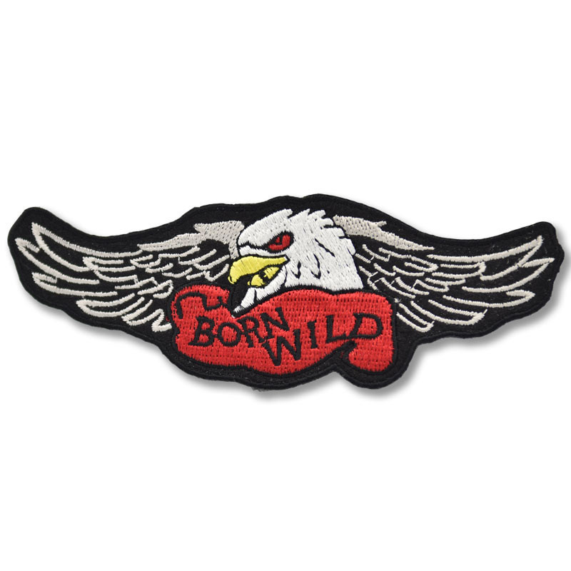 Moto nášivka Born wild Eagle 4,5 cm x 13 cm