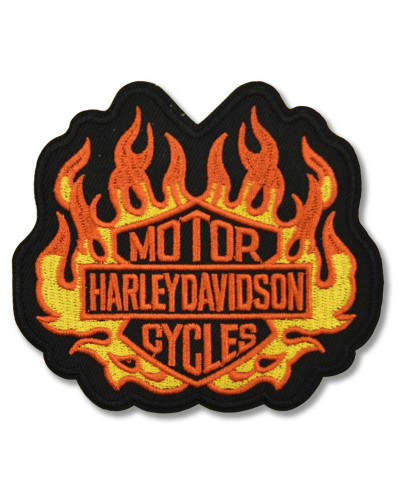 Moto nášivka Harley Davidson in flames 10 cm x 8 cm
