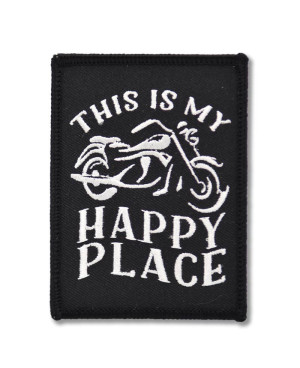 Moto nášivka My Happy place 9cm x 6cm