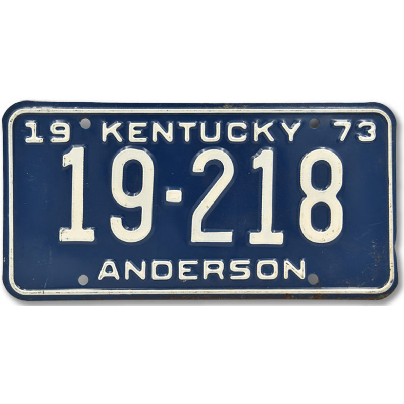 Americká ŠPZ Kentucky Anderson 1973