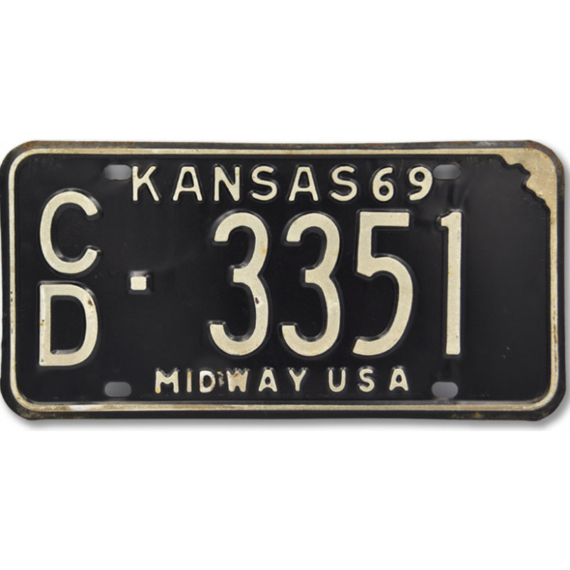 Americká ŠPZ Kansas Black Midway 1969